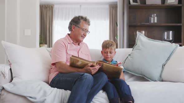 Grandfather and grandson spending time together