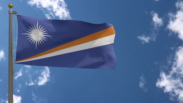 Marshall Islands Flag On Flagpole