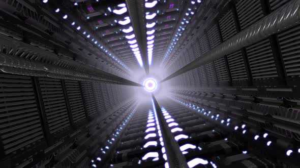 3D Sci-Fi Abstract Spaceship Corridor V36