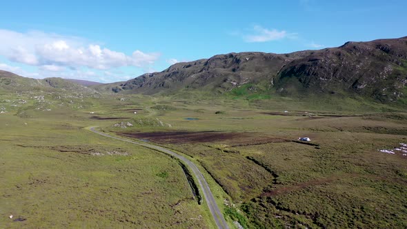 The Road to An Port at Kiltyfanned Lough Between Ardara and Glencolumbkille in County Donegal