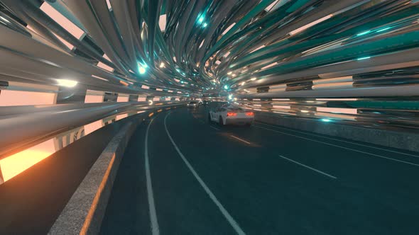 The Movement of Cars on a Futuristic Bridge with Fiber Optic