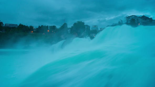 Morning View with Powerful Rhine Falls