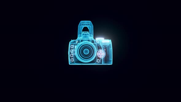 photo camera hologram Rotating 4k
