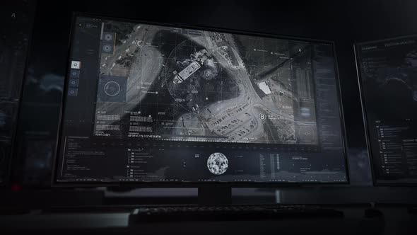 Military Location Tracking Operation By Drone Scanning System At A Spy Base alt