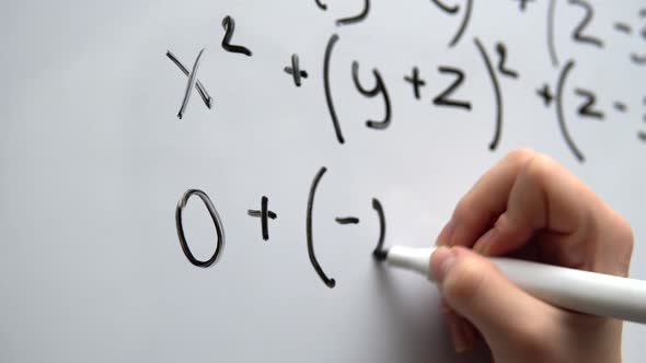 Writing Mathematics on Whiteboard Close Up