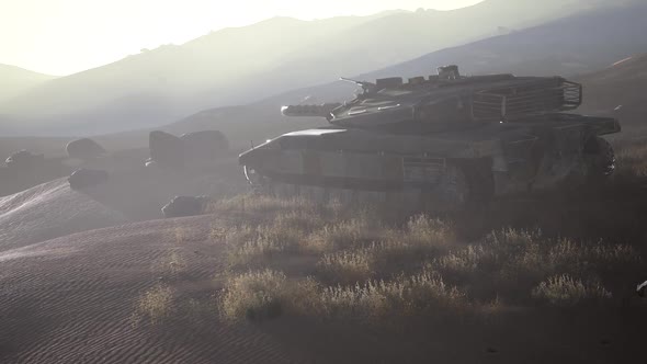 Old Rusty Tank in Desert