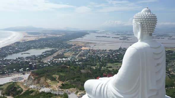 View from above the sitting Buddha statue at Ong Nui Pagoda (Linh Phong Pagoda)