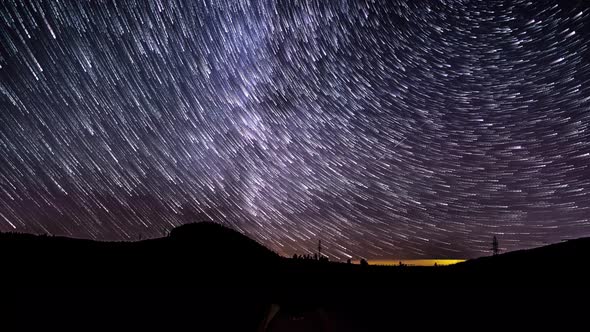 Star Trails in the Night Sky