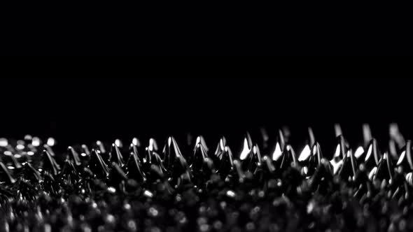 Super Slow Motion Macro Shot of Magnetic Liquid Ferrofluid in Motion at 1000Fps