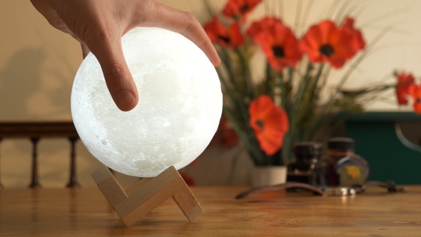 Moon Lamp 3D Printed Day and Night