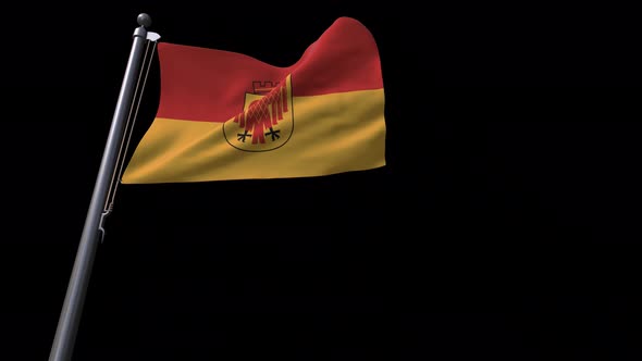 Potsdam City  Flag (Germany)  With Alpha Channel 4K