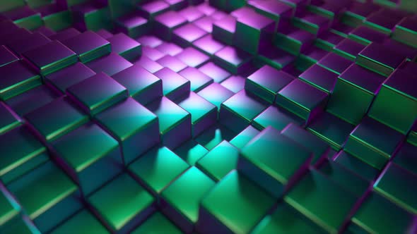 Abstract Background of Metal Glossy Cubes