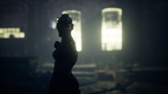 Woman in the Style of Cyberpunk and Postapocalypse alt