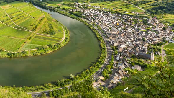 Moselle Riverbend Village Timelapse, Germany
