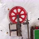 Top down view of the ski lift in winter.Skiers and snowboarders do the same. - VideoHive Item for Sale