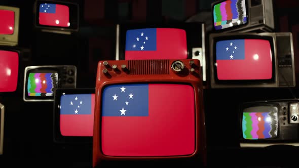 Samoa flag on Retro TVs.