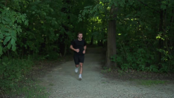 Man Running in Park