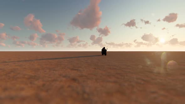 Motorcycle and Desert