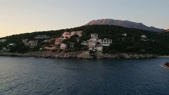 A costal town of Utjeha,Montenegro,on the adriatic shore, luxurious villas standing on a rocky cliff