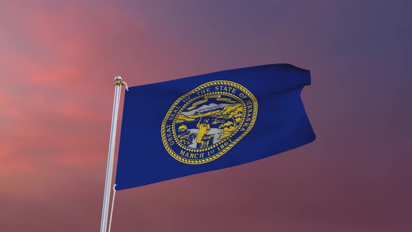 Flag Of Nebraska Waving