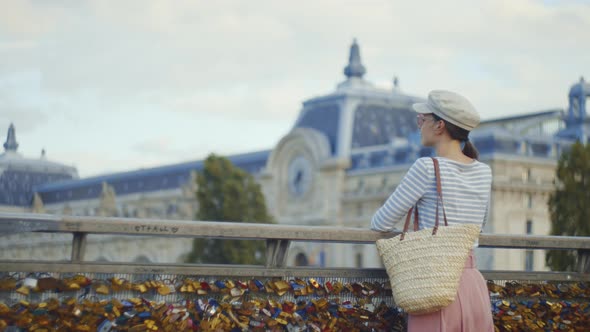 Young tourist on a bridge