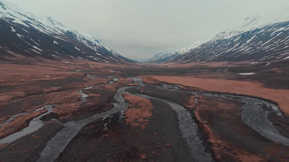 View of frozen valley at Iceland