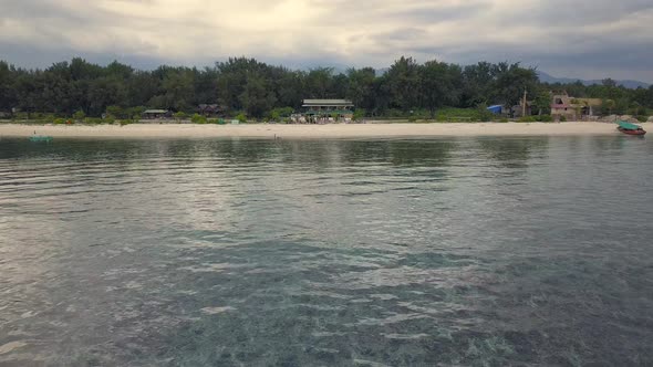 Aerial Footage of Gili Meno Island in Indonesia