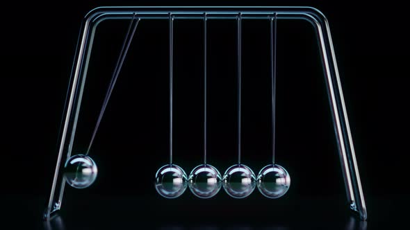 Newton's Cradle Motion Graphics Seamless Looping with Sound