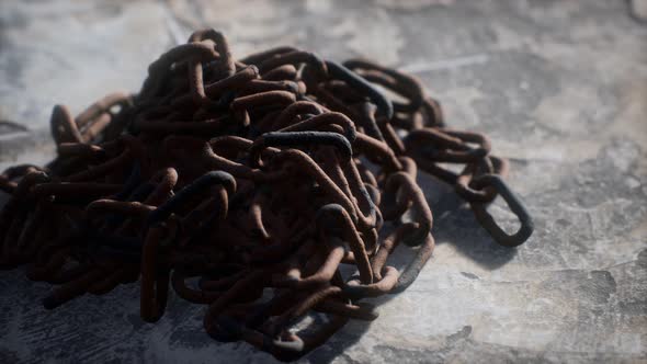 Vintage Rusty Hand-made Iron Chain