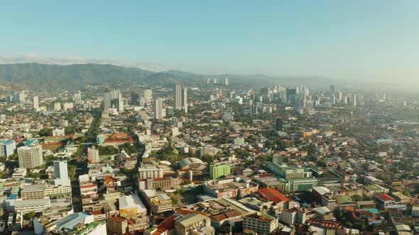 Modern City of Cebu with Skyscrapers and Buildings, Philippines