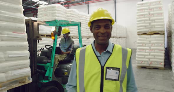 Male worker in a warehouse