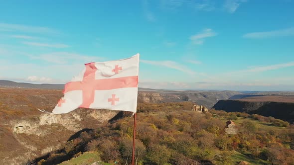 Static View Of Teared Georgian Flag