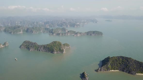 Aerial View of Ha Long Bay in Vietnam