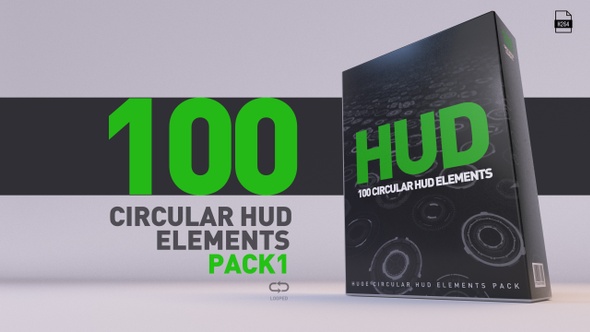 HUD Pack V1 - 100 Circular HUD Elements