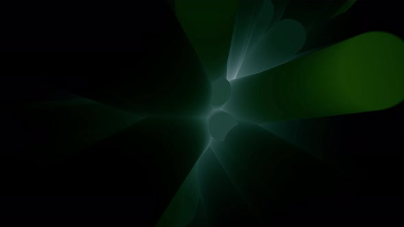 Abstract neon light green columns on black background