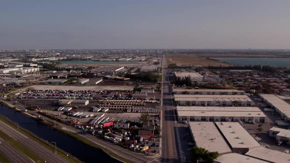 Aerial Panning Video Hialeah Florida 4k