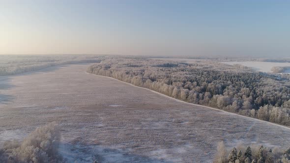 Winter Landscape in Countryside