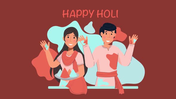 Happy Holi Animation Scene 02