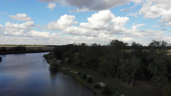 Above view of the beautiful landscape in summer day.