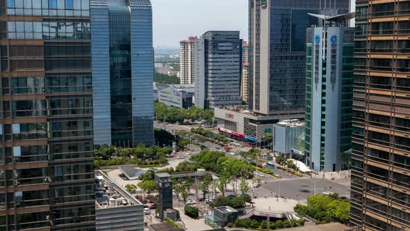 Soochow City Buildings in Jiangsu Province China Timelapse