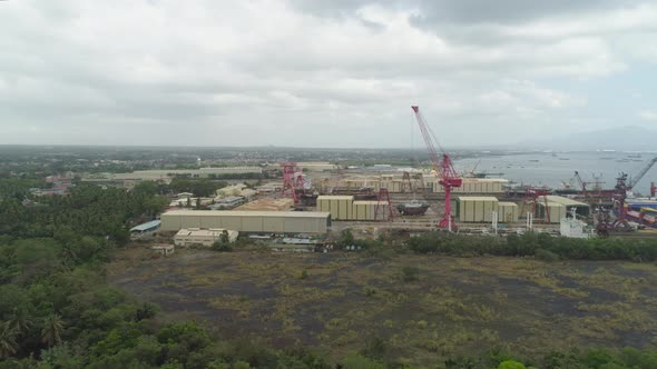 Shipyard with crane,Batangas, Philippines, Luzon