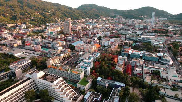 Beautiful Aerial Panoramic View Landscape and Cityscape View