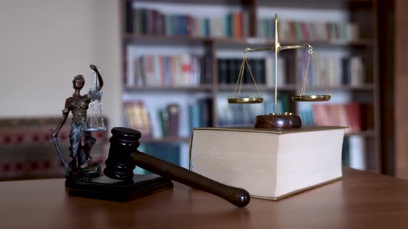 Scale of Justice Judge Gavel and Legal Lawyer Books