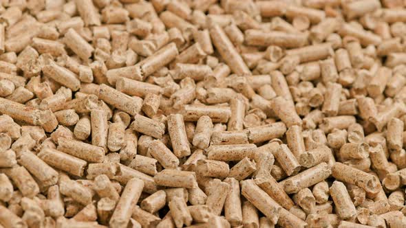 Looped Closeup Rotation of Compacted Wooden Sawdust Pellets