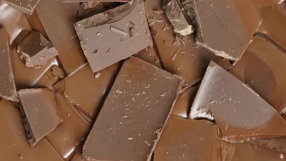 Time Lapse Video of Melting Chocolate Bar Pieces in a Bowl