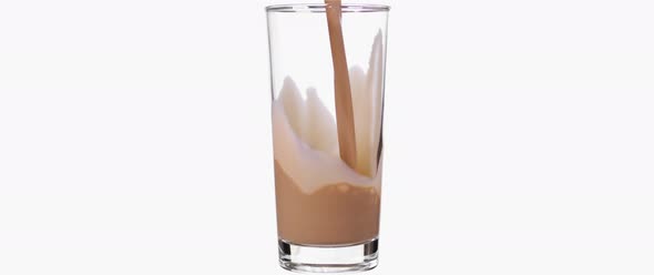 Pouring Chocolate Milk into a Glass