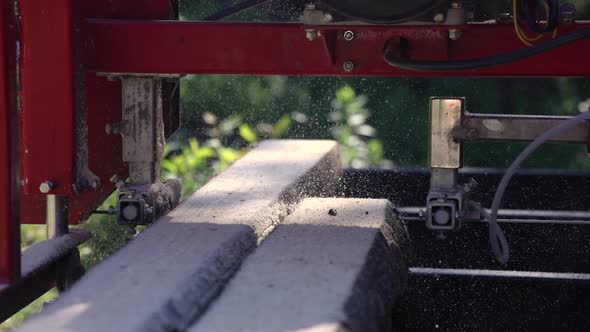 Making Timber Slats From Tree Trunks