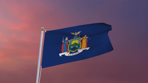 Flag Of New York Waving 4k