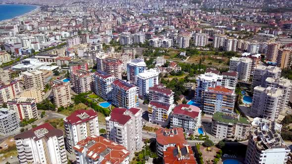 Top View Of Resort Town With Hotels