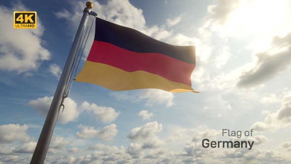 Germany Flag on a Flagpole - 4K